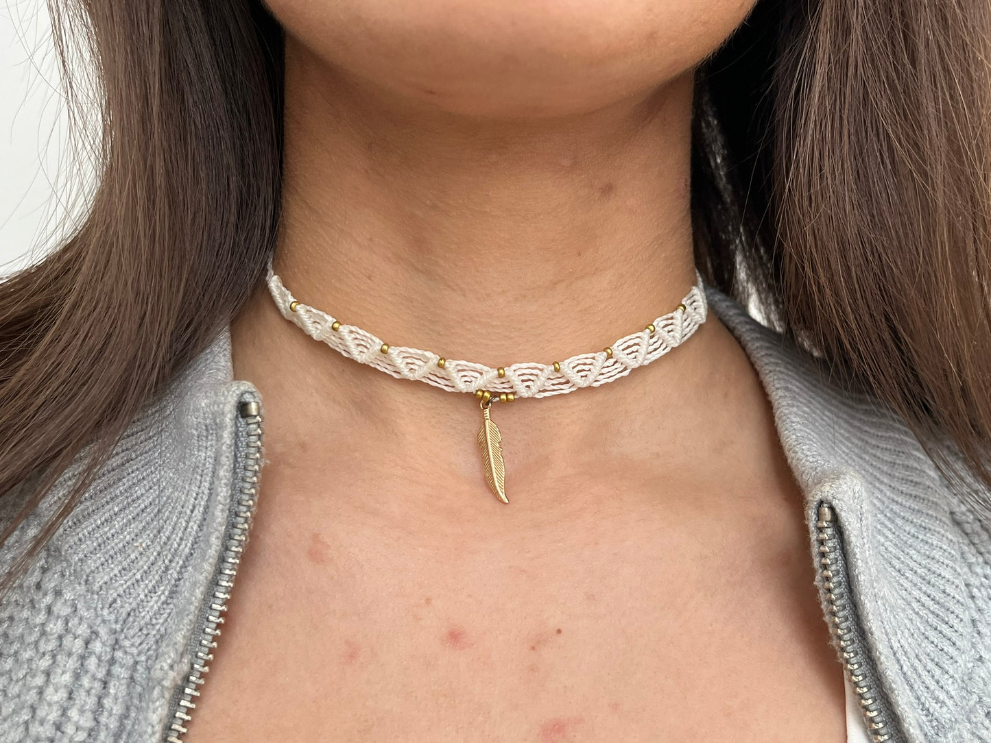 Halskette Feder